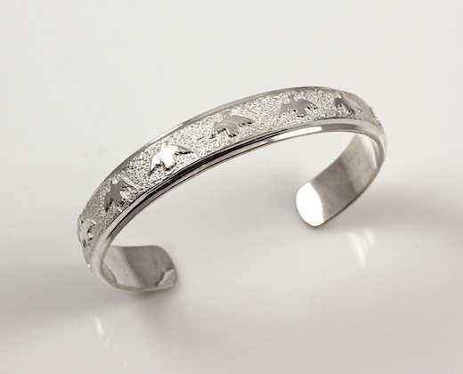 Sterling Silver Bracelet With Sandblasted Finish. 1/2" wide Ben Nighthorse-All Metal Eagle Blacelet-Sorrel Sky Gallery-Jewelry