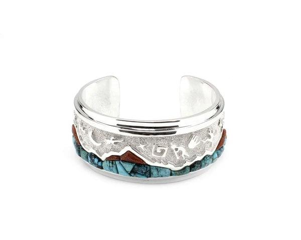 Mountains With Rock Art Bracelet by Ben Nighthorse