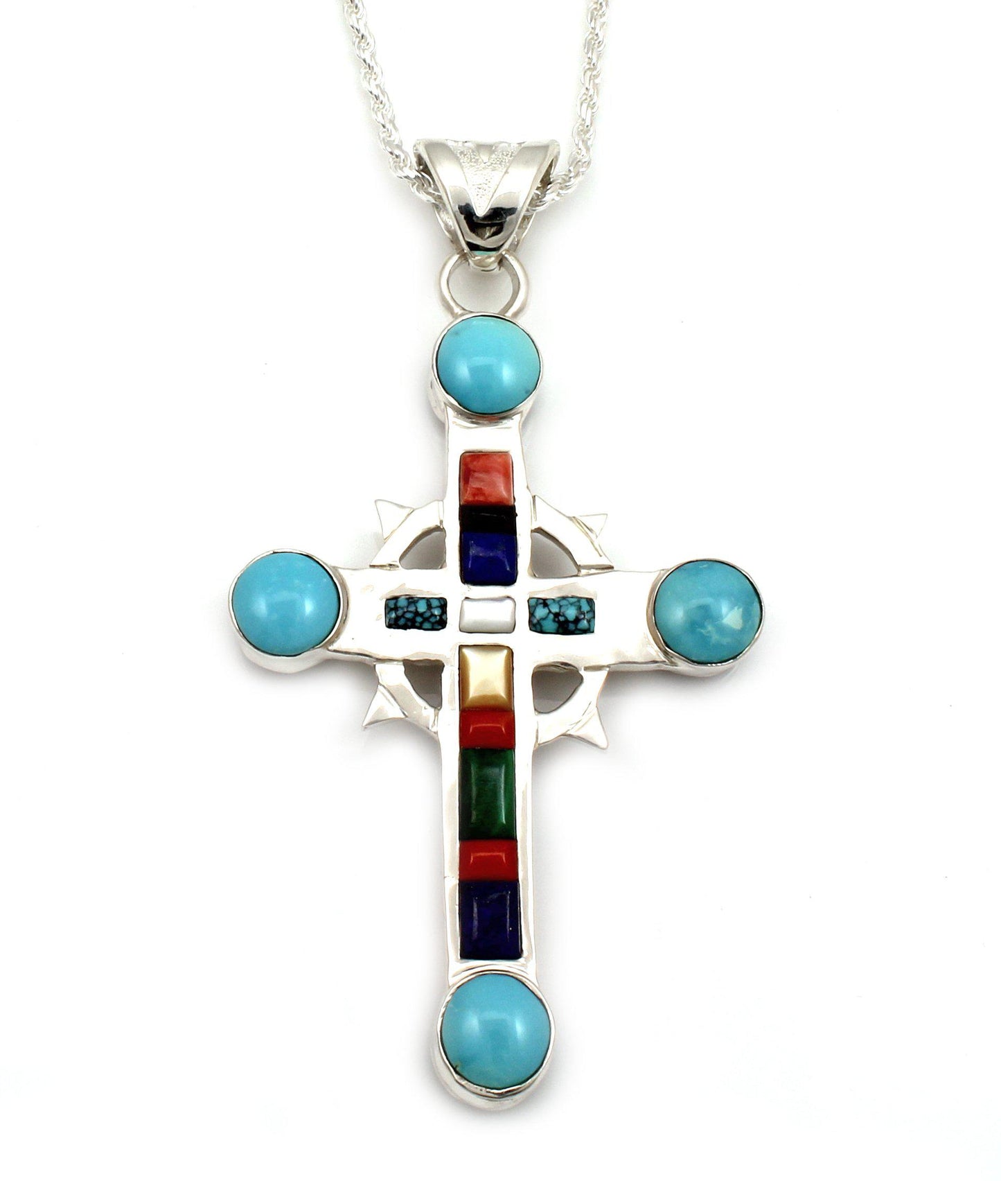 Old Wooden Holy Cross Pendant-Jewelry-Ben Nighthorse-Sorrel Sky Gallery