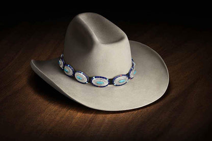 Ben Nighthorse-Oval with Side Inlay/Center Stone Hatband-Sorrel Sky Gallery-Jewelry