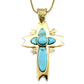Reversible Gold Cherry Blossom Cross Pendant-Jewelry-Ben Nighthorse-Sorrel Sky Gallery