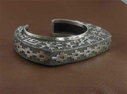 Ben Nighthorse-Rock Art Square Dome Bracelet-Sorrel Sky Gallery-Jewelry