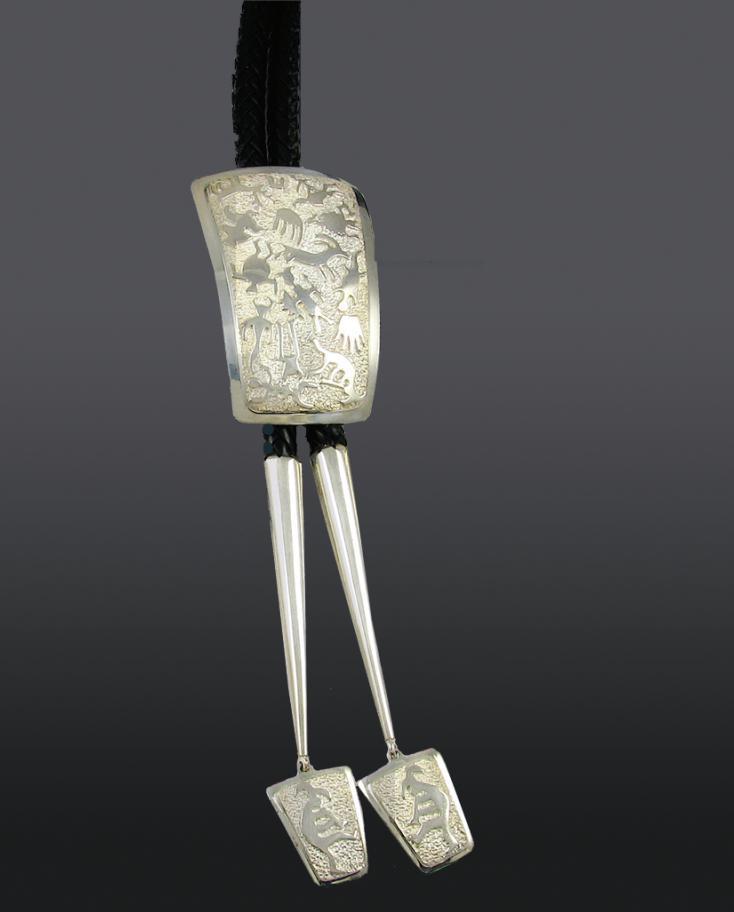 Ben Nighthorse-Rock Art Wedge Bolo Tie-Sorrel Sky Gallery-Jewelry