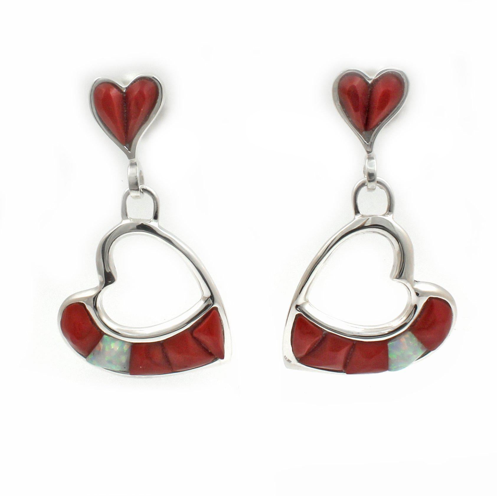 Rosarita Heart Earrings-Jewelry-Ben Nighthorse-Sorrel Sky Gallery