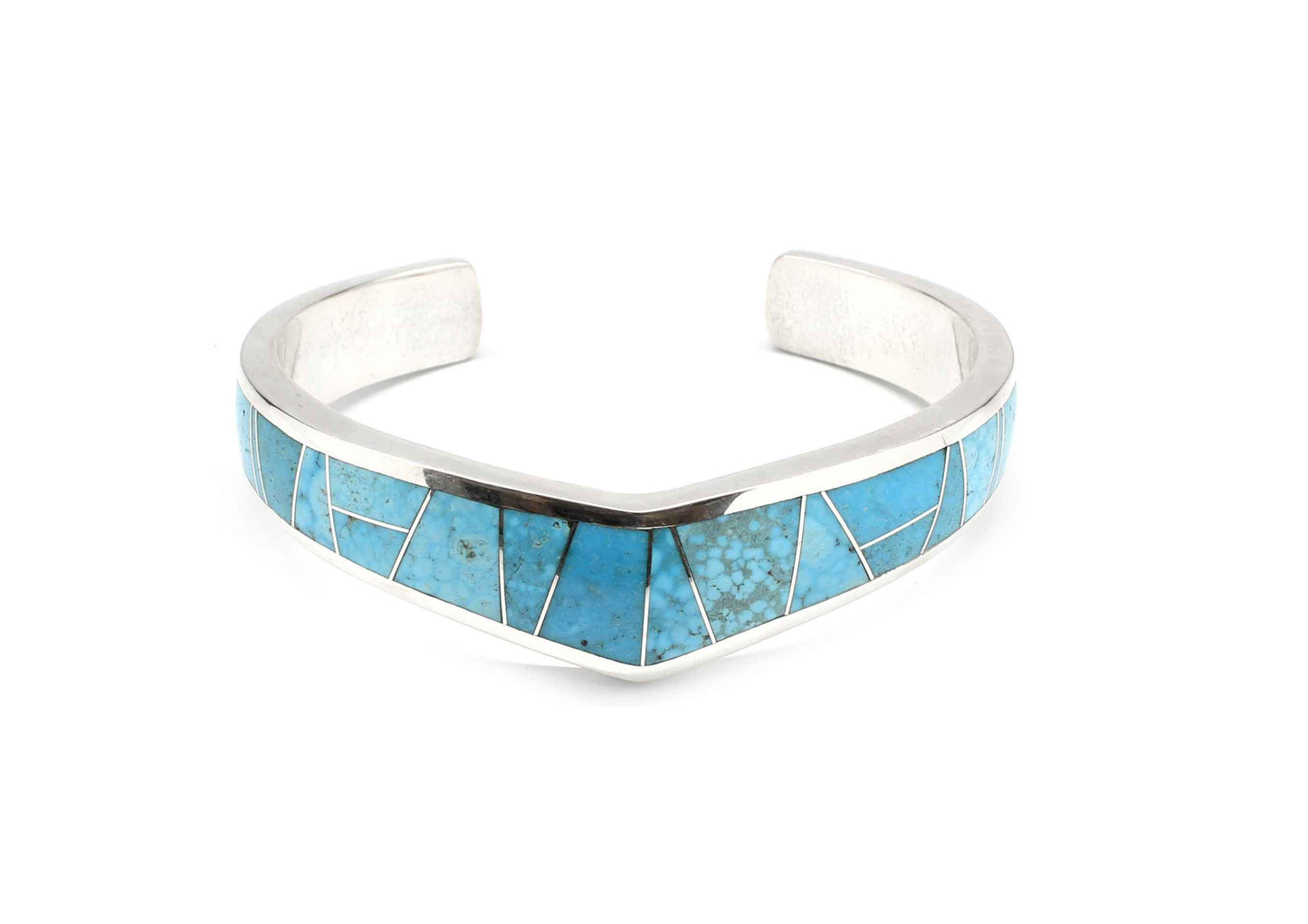 Ben Nighthorse-Single V Top Inlay Cuff Bracelet-Sorrel Sky Gallery-Jewelry