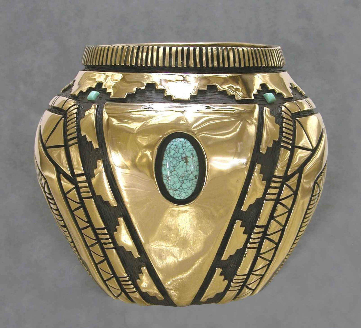Bronze Vessel with Turquoise