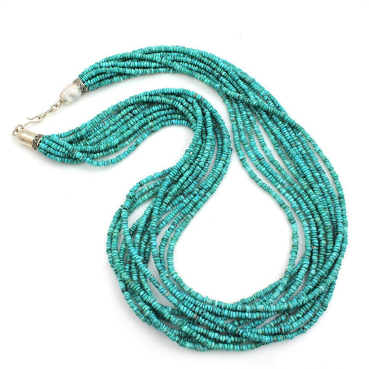 11 Strand Turquoise Necklace-Jewelry-Don Lucas-Sorrel Sky Gallery