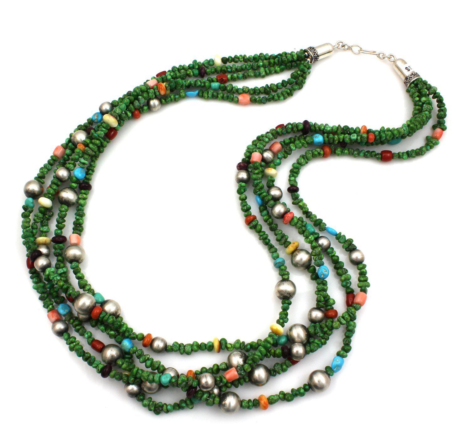5 Strand Sonoran Turquoise Necklace-Jewelry-Don Lucas-Sorrel Sky Gallery