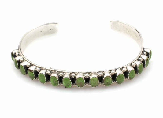 Gaspeite Row Cuff Bracelet-Jewelry-Don Lucas-Sorrel Sky Gallery