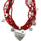 Heart Necklace on Six Strand Trade Beads-Jewelry-Don Lucas-Sorrel Sky Gallery