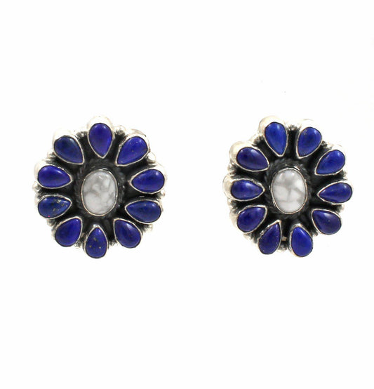 Lapis Cluster Earrings-Jewelry-Don Lucas-Sorrel Sky Gallery