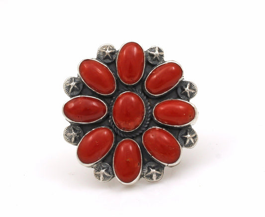 Red Coral Cluster RingJewelryDon Lucas at sorrel sky gallery