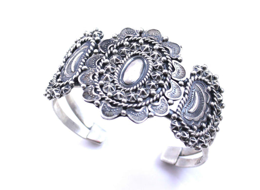 Silver Cluster Cuff Bracelet-Don Lucas-Sorrel Sky Gallery-Jewelry