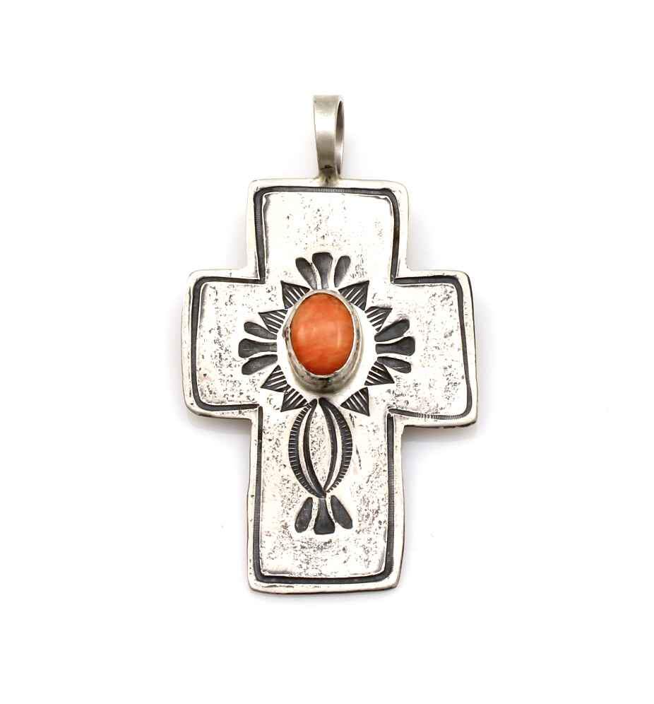 Spiny Oyster Cross Pendant-Jewelry-Don Lucas-Sorrel Sky Gallery