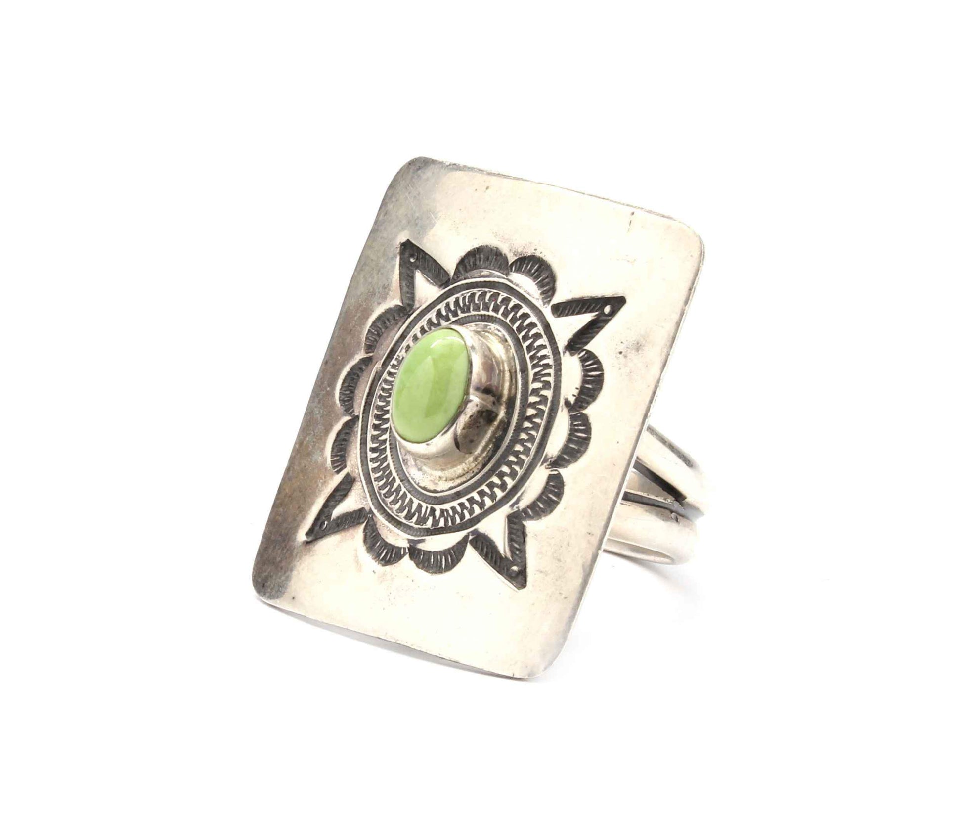 Square Gaspeite Ring-Don Lucas-Sorrel Sky Gallery-Jewelry