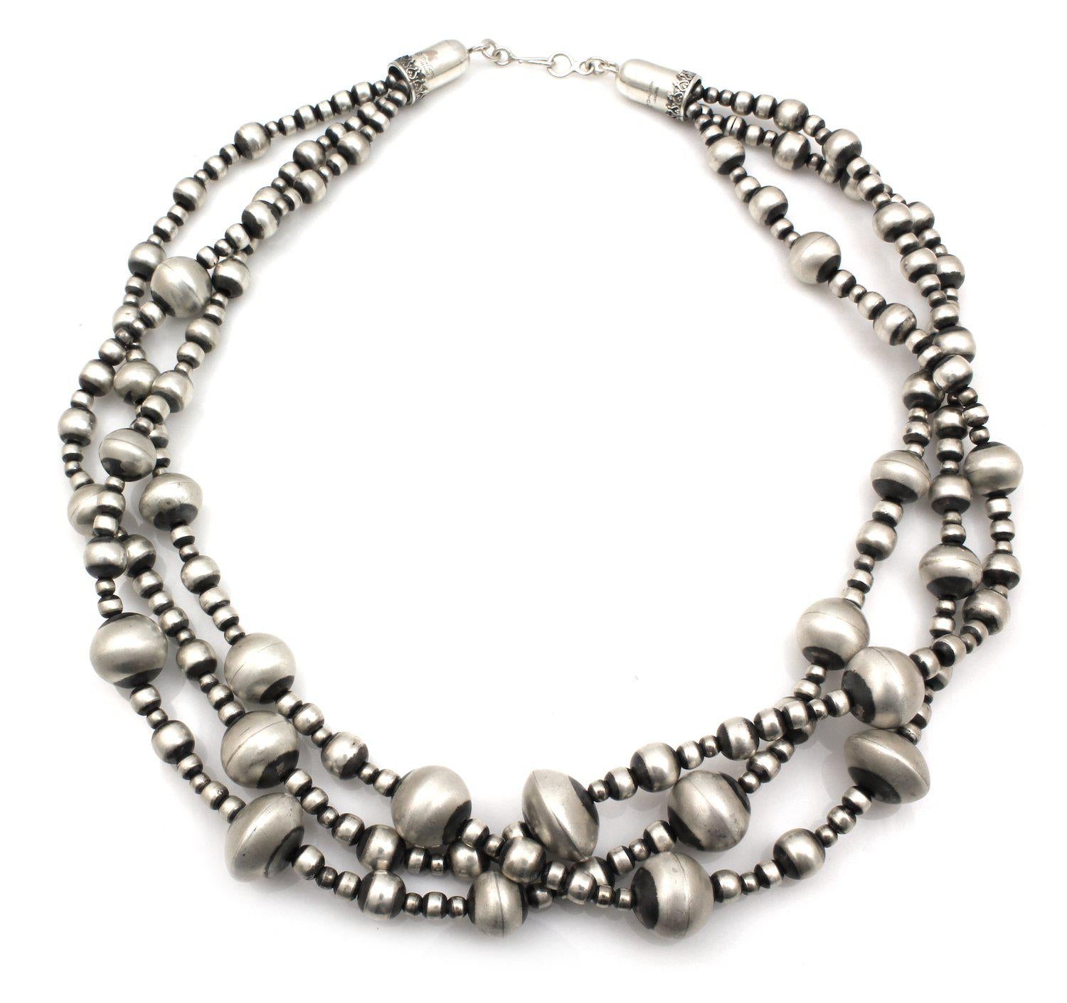Three Strand Bead Necklace-Jewelry-Don Lucas-Sorrel Sky Gallery