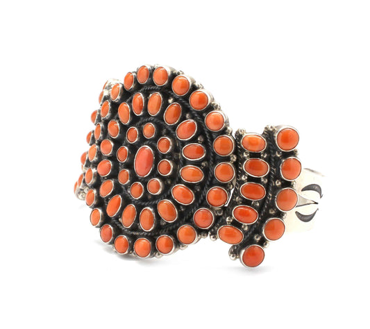 Traditional Red Coral Cluster Bracelet-Don Lucas-Sorrel Sky Gallery-Jewelry