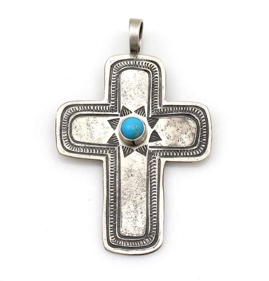 Turquoise Cross Pendant-Jewelry-Don Lucas-Sorrel Sky Gallery
