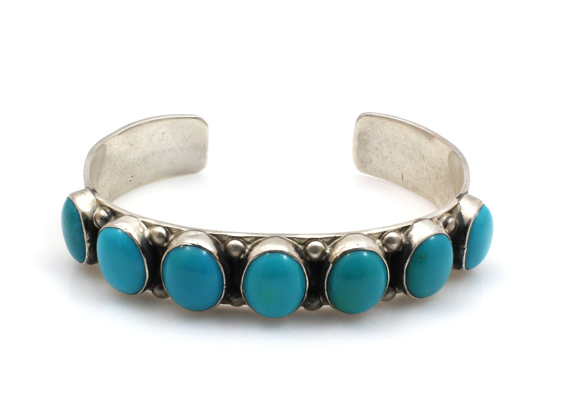 Turquoise Row Cuff Bracelet-Jewelry-Don Lucas-Sorrel Sky Gallery