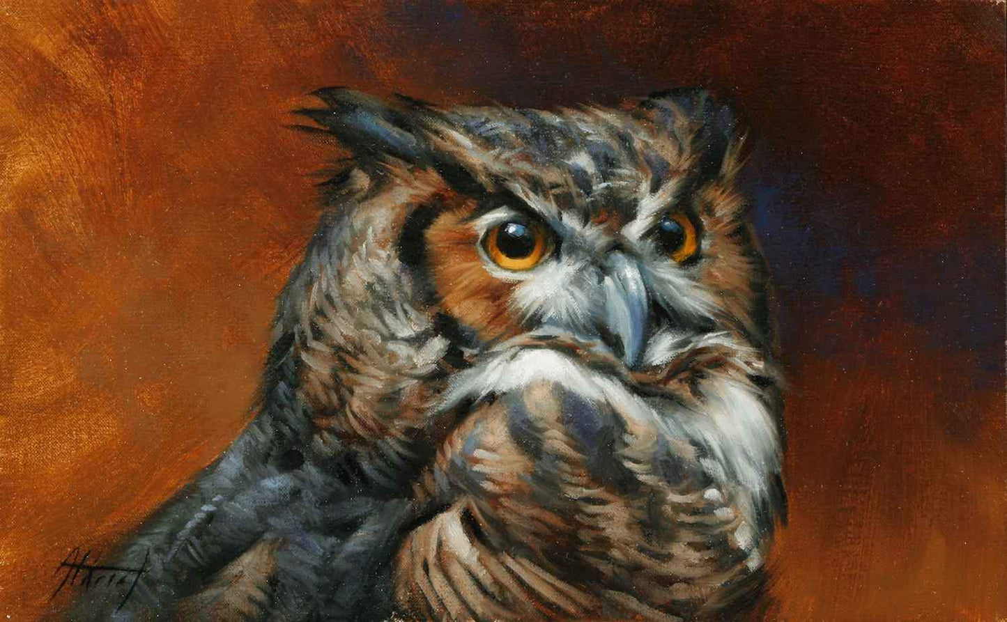 Edward Aldrich-Great Horned Owl Portrait-Sorrel Sky Gallery-Painting
