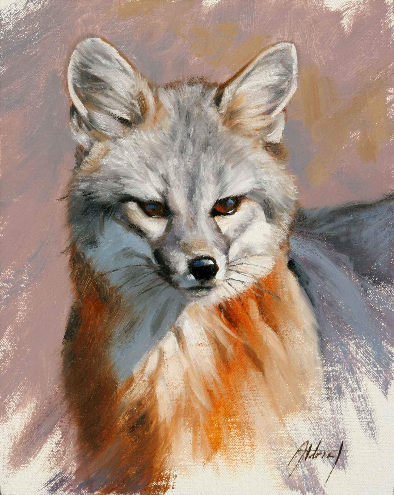 Edward Aldrich-Grey Fox Portrait-Sorrel Sky Gallery-Painting