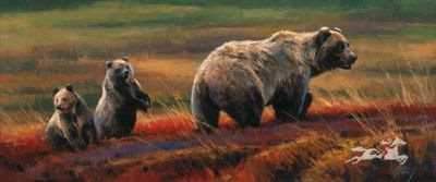 Edward Aldrich. Bear. Bear Family. Bear Cubs. Sorrel Sky Gallery. Durango Art Galleries. Sorrel Sky. Aldrich Art. Wildlife Art. Wildlife Portrait. Wildlife Paintings.