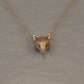 Fox Head pendant. About Dime Sized made from Bronze, Sterling Silver with a Satin or High Polish Finish. Gemstone Eyes - lots of colors available. Jewelry by Sculpture artist Michael Tatom at Sorrel Sky Gallery. Fox Jewelry.