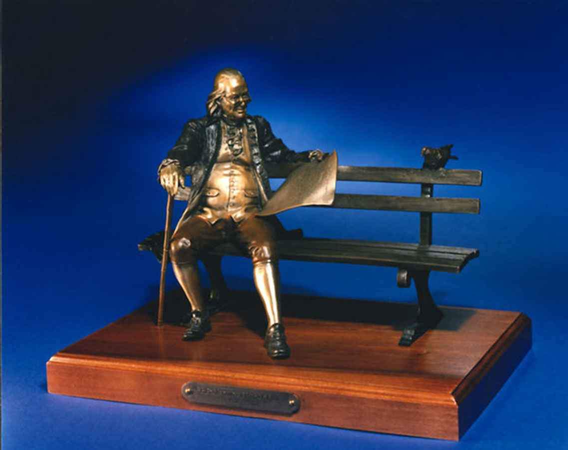 Ben Franklin Pewter-Sculpture-George Lundeen-Sorrel Sky Gallery