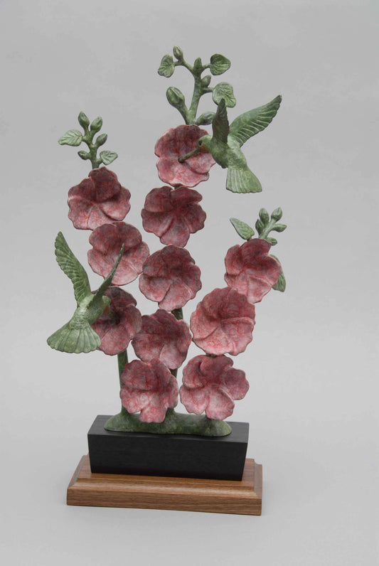 Gerald Balciar-Sorrel Sky Gallery-Sculpture-Hollyhocks And Hummers