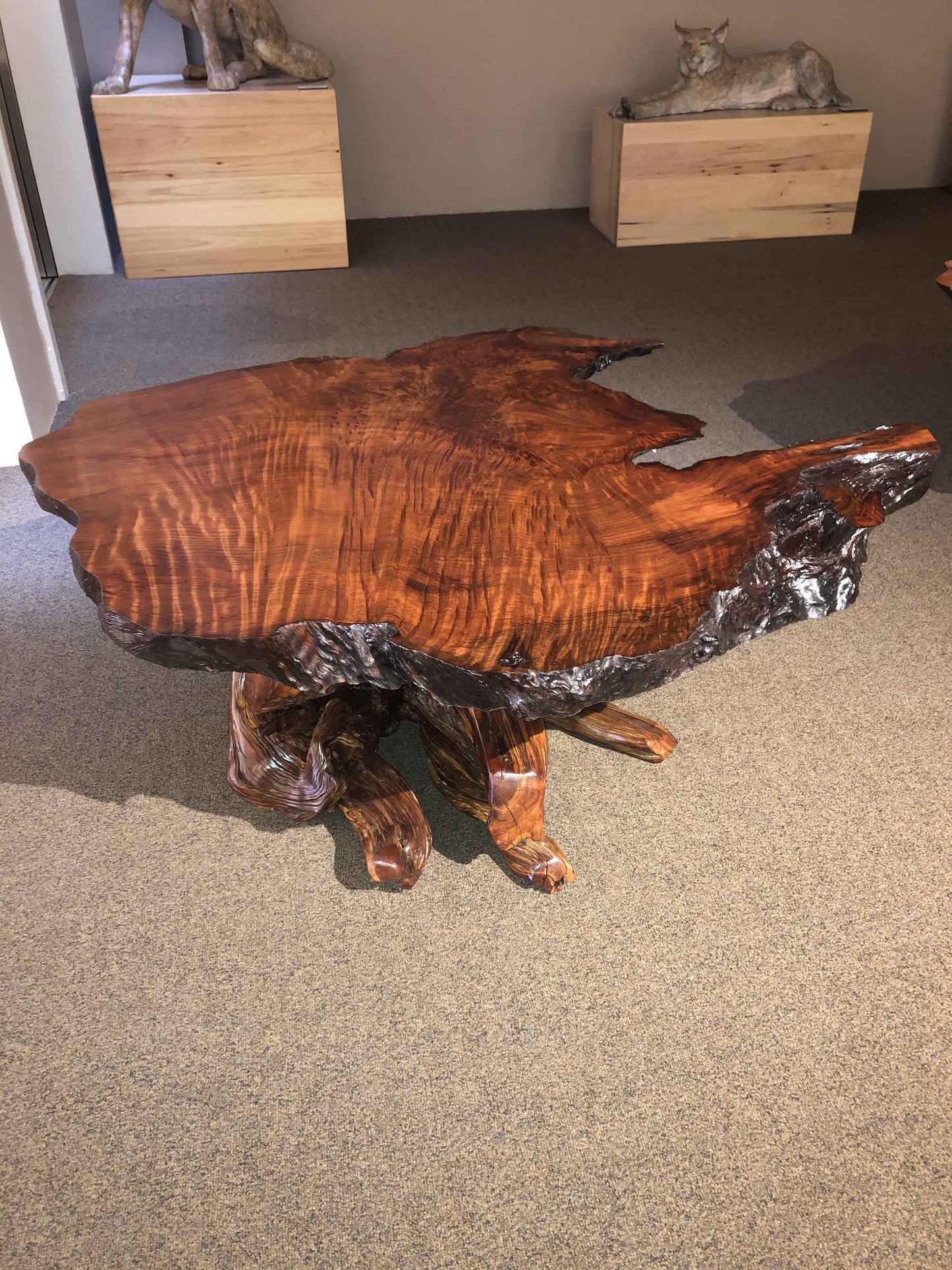 Dark Redwood Juniper Coffee Table-Sculpture-Jerry Wedekind-Sorrel Sky Gallery