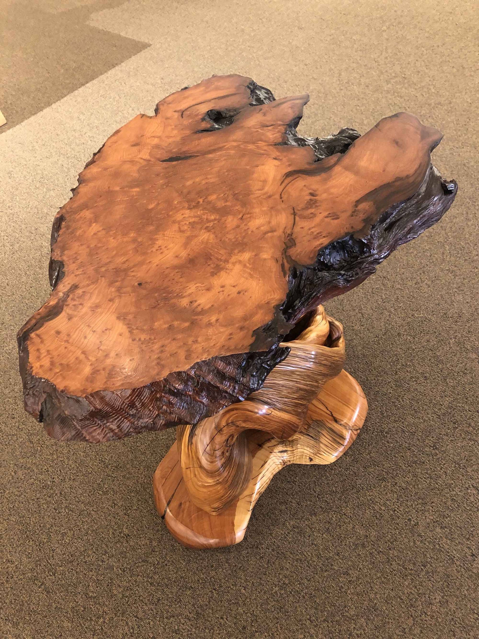 Redwood Juniper End Table-Sculpture-Jerry Wedekind-Sorrel Sky Gallery