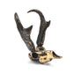 Small Bronze work by Jim Eppler.  2.5" x 2.5" x 3.5"  An Antelope Skull gilded in gold with bronze antlers. 