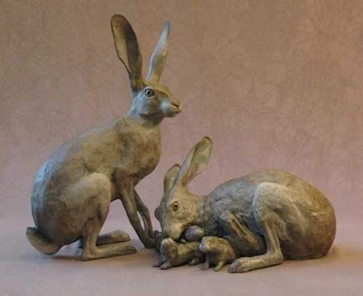 Jim Eppler-Jack Rabbit Family-Sorrel Sky Gallery-Sculpture