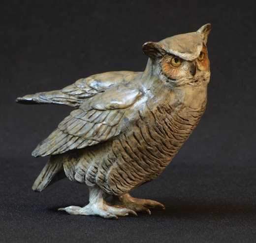 Jim Eppler-Small Horned Owl IV-Sorrel Sky Gallery-Sculpture