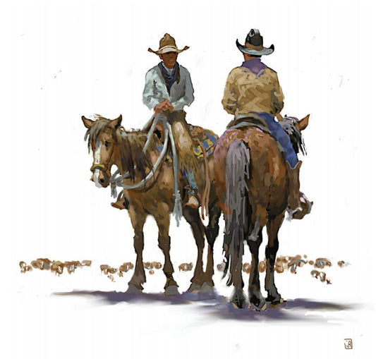 Jim Rey-Saddle Pals-Sorrel Sky Gallery-Print