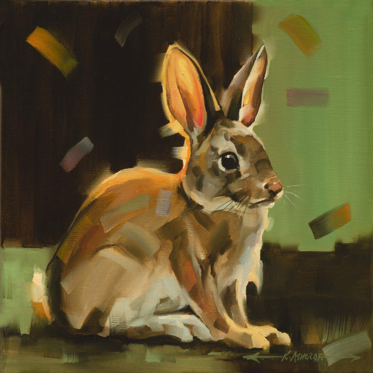 Cottontail Squared I-Painting-Kathryn Ashcroft-Sorrel Sky Gallery