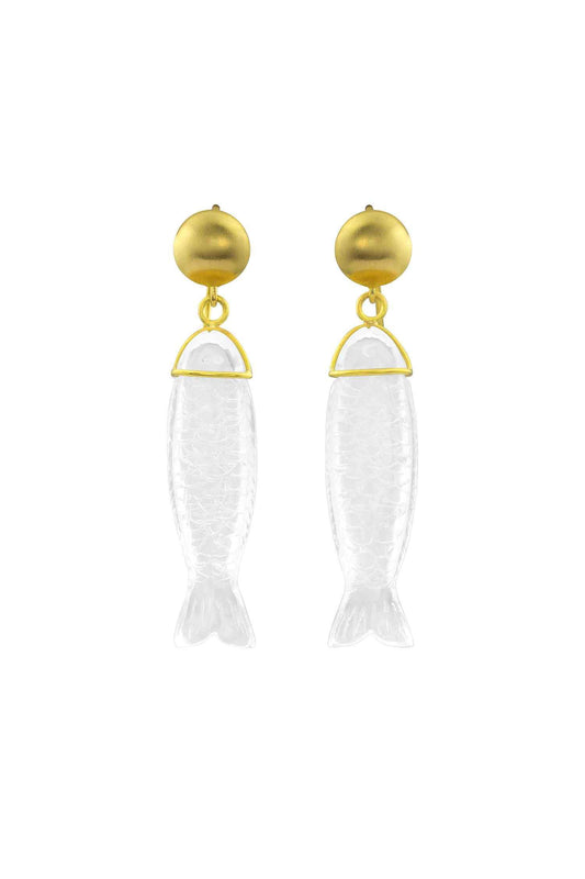Loren Nicole-Rock Crystal Fish Earrings-Sorrel Sky Gallery-Jewelry