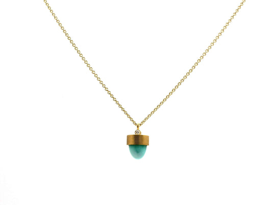 Blue Moon Turquoise Bullet Necklace with Diamond-Jewelry-Maria Samora-Sorrel Sky Gallery