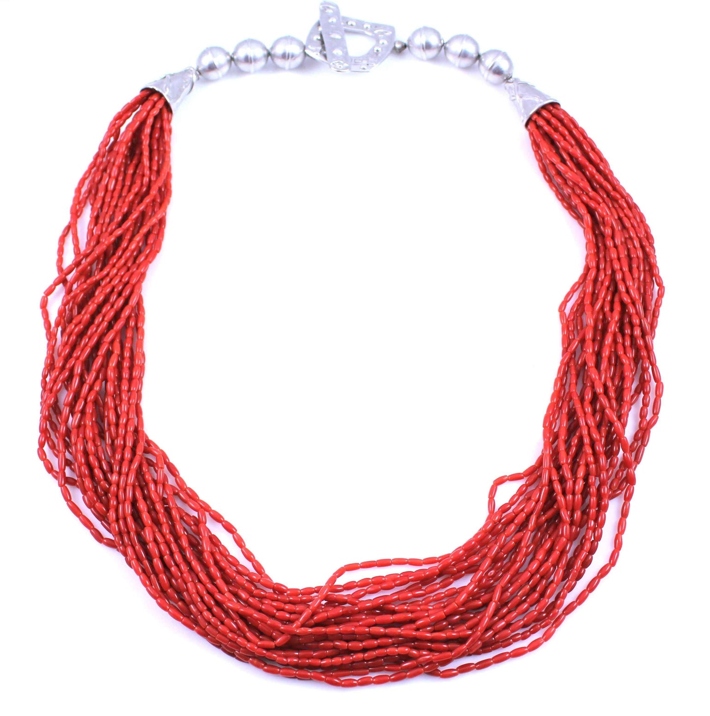 Pam Springall-Sorrel Sky Gallery-Jewelry-21 Strand Coral Necklace