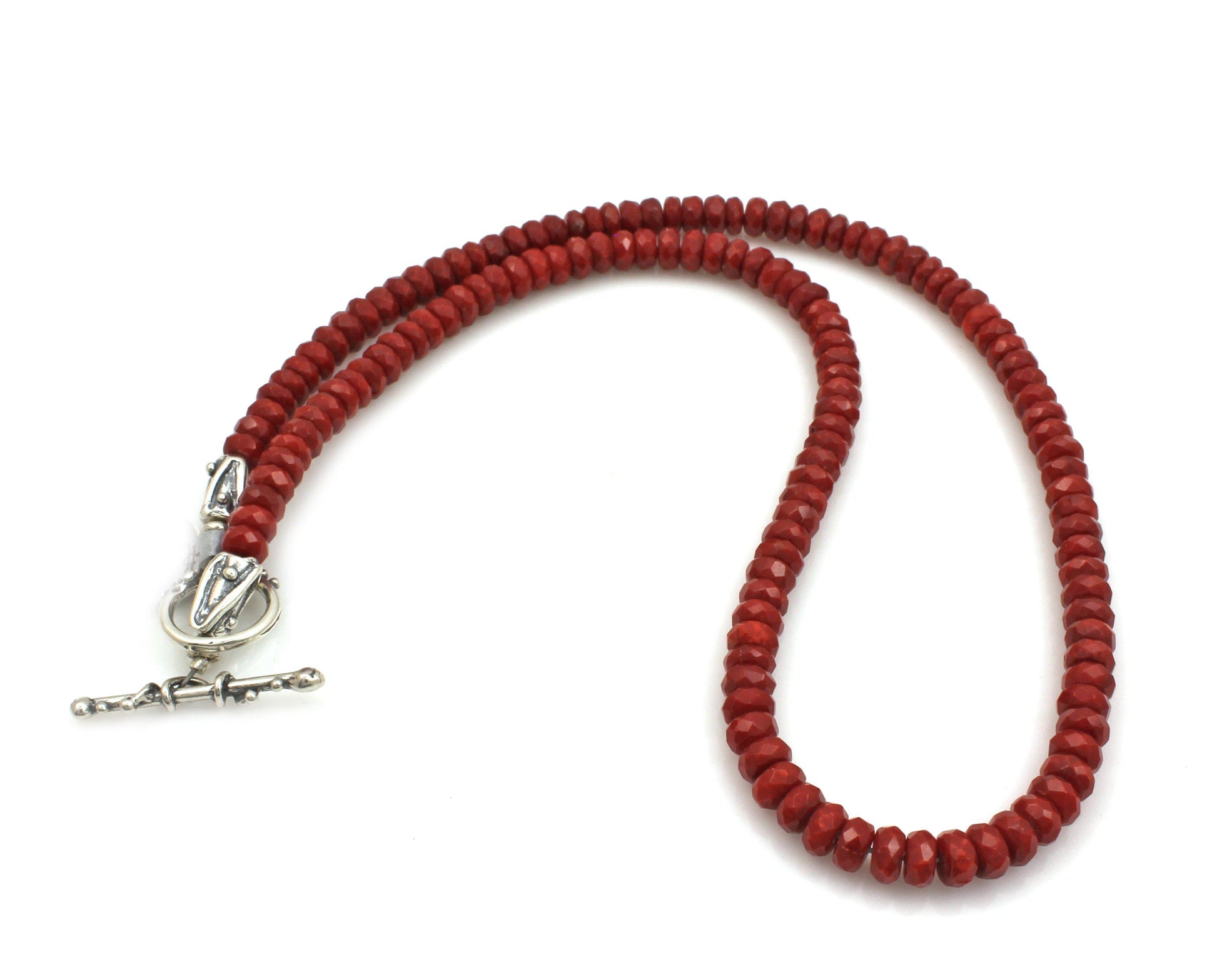 Faceted Bamboo Coral Bead Necklace-Jewelry-Pam Springall-Sorrel Sky Gallery