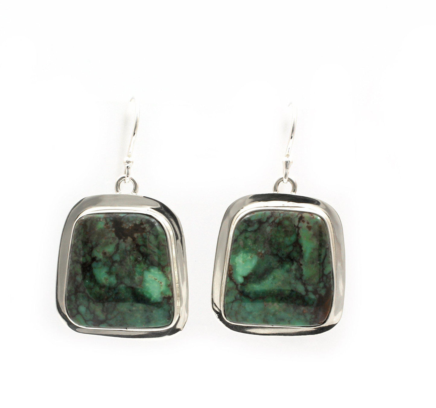 Green Turquoise Wire Earrings-Jewelry-Pam Springall-Sorrel Sky Gallery