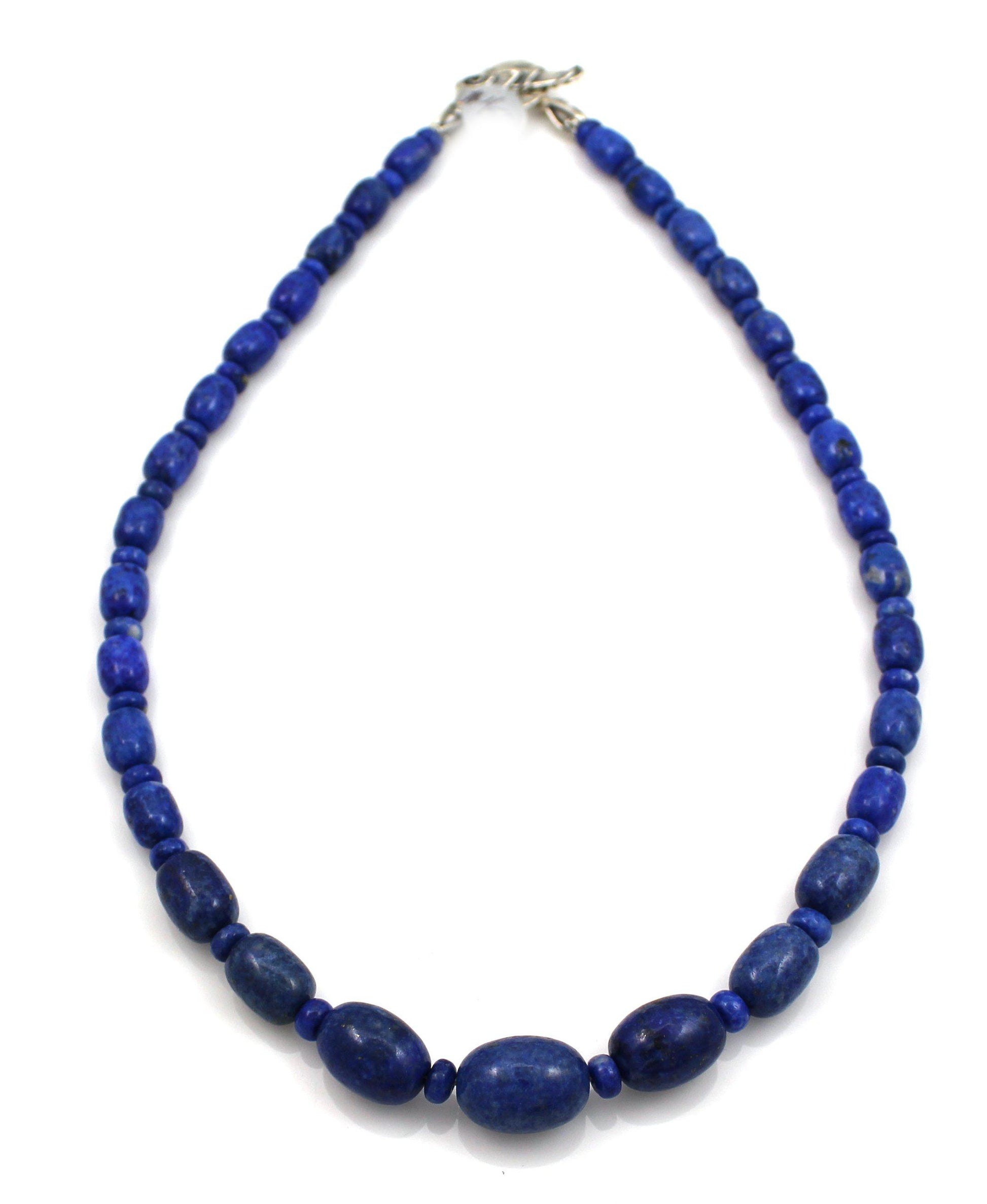 Lapis Barrels Necklace-Jewelry-Pam Springall-Sorrel Sky Gallery