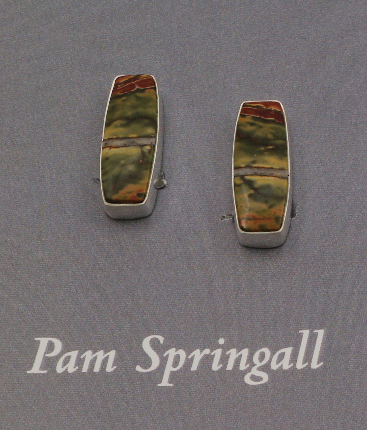 Red Creek Jasper Clip On Earrings-Jewelry-Pam Springall-Sorrel Sky Gallery