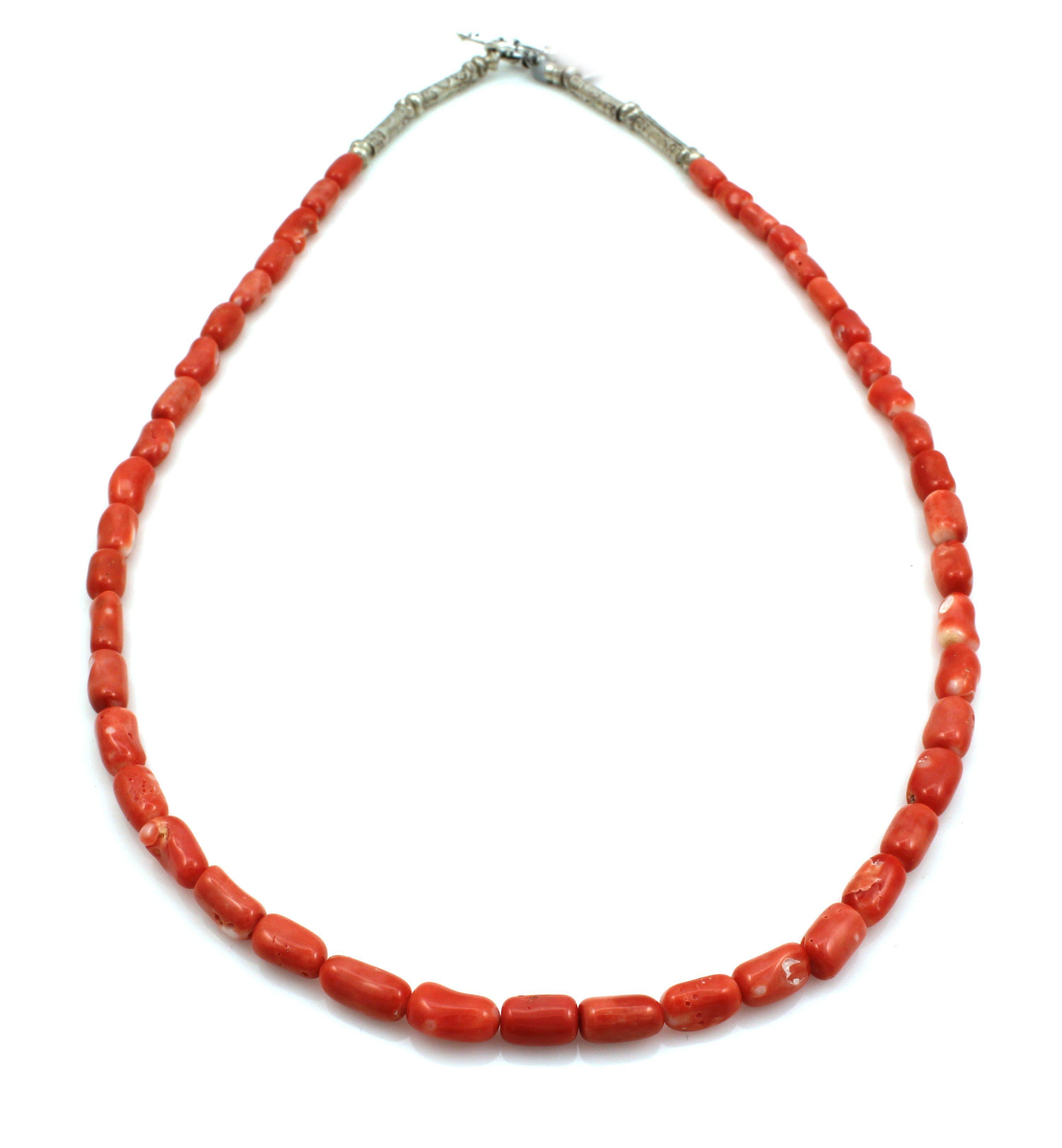 Sold at Auction: Vintage single strand large red coral necklace with a 14K.  yellow gold closure.