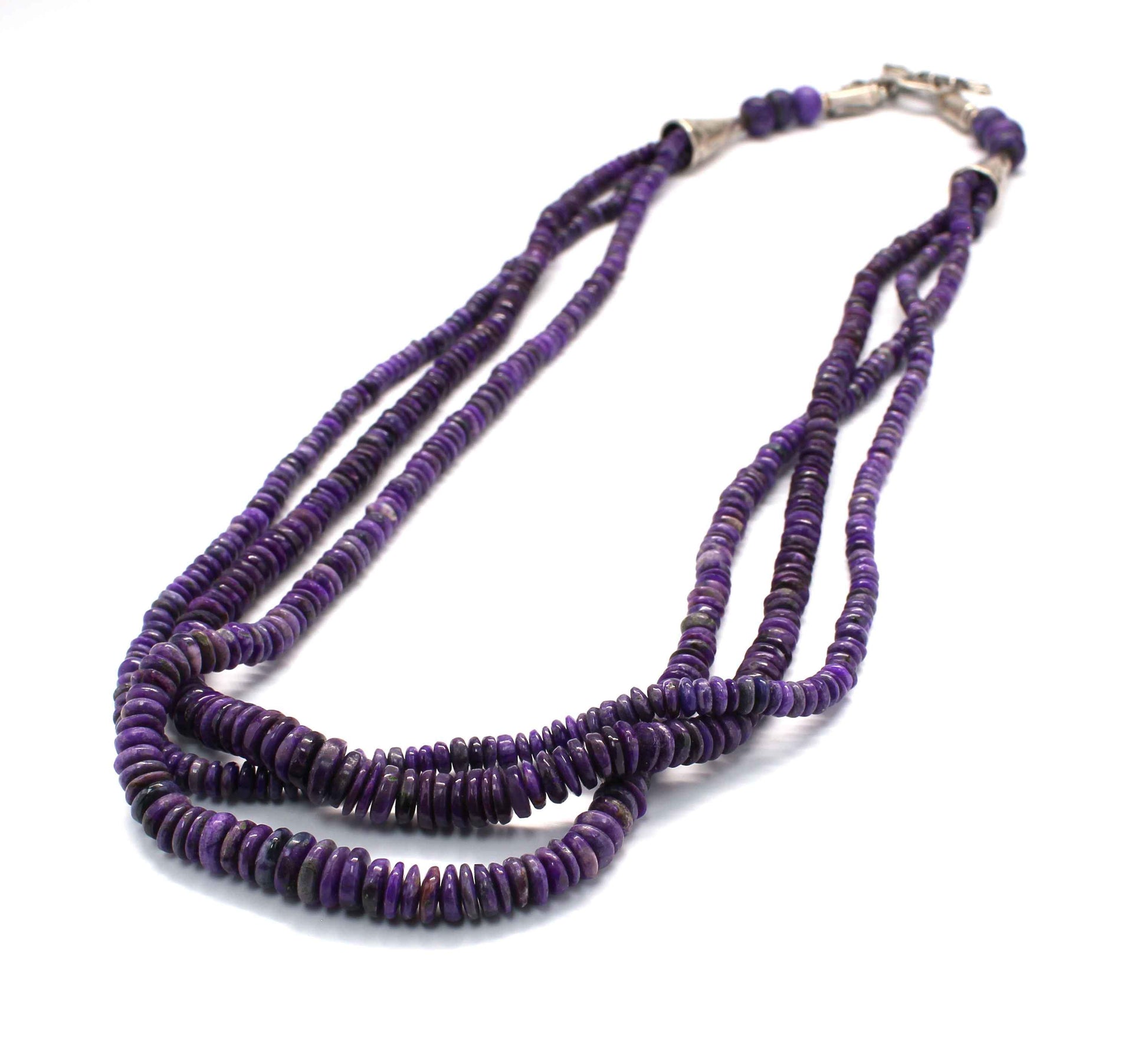 Pam Springall-Sorrel Sky Gallery-Jewelry-Three Strand Sugilite Roundell Necklace