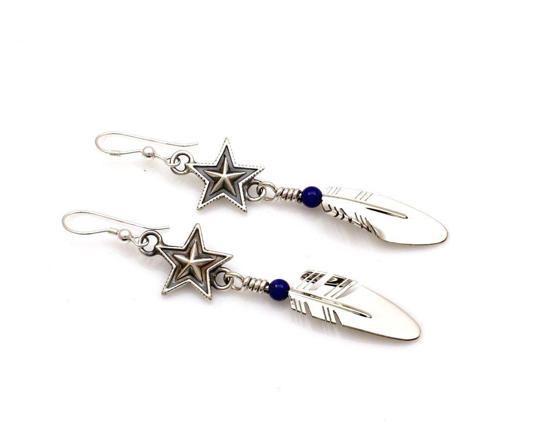 Small Star Feather Earrings-Jewelry-Ray Tracey & Cody Sanderson-Sorrel Sky Gallery