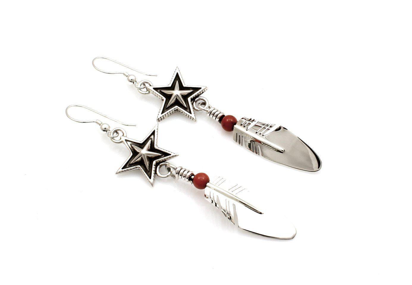Small Star Feather Earrings-Jewelry-Ray Tracey & Cody Sanderson-Sorrel Sky Gallery