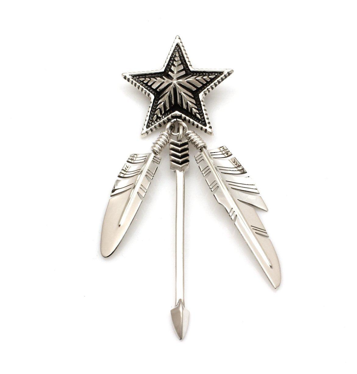 Star and Two Feather Arrow Pendant-Jewelry-Ray Tracey & Cody Sanderson-Sorrel Sky Gallery