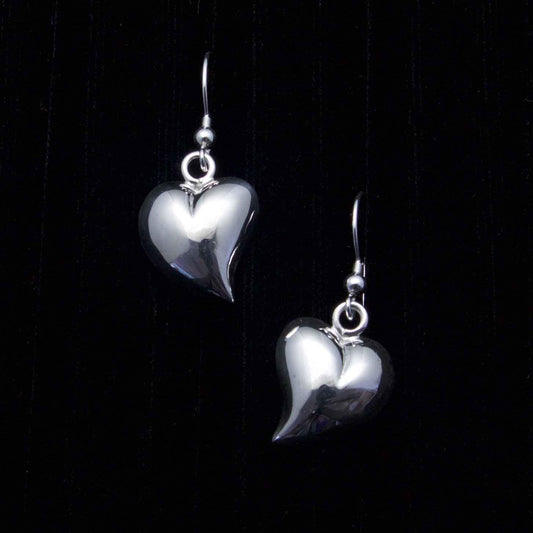 Ray Tracey-Silver Heart Earrings-Sorrel Sky Gallery-Jewelry