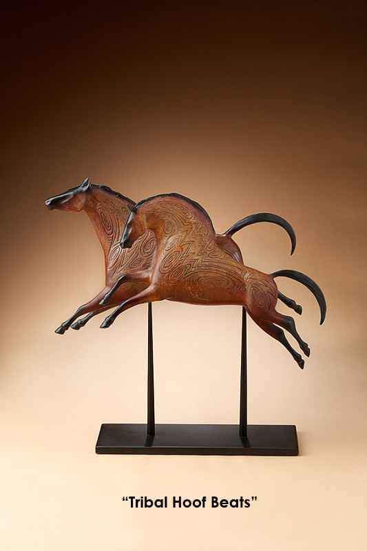Star Liana York-Tribal Hoof Beats-Sorrel Sky Gallery-Sculpture